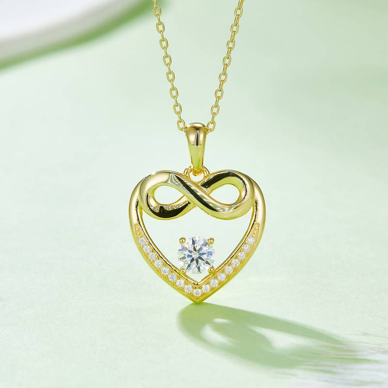圆底无限的爱PendantS925银Moissanite厘石D级0.6ct